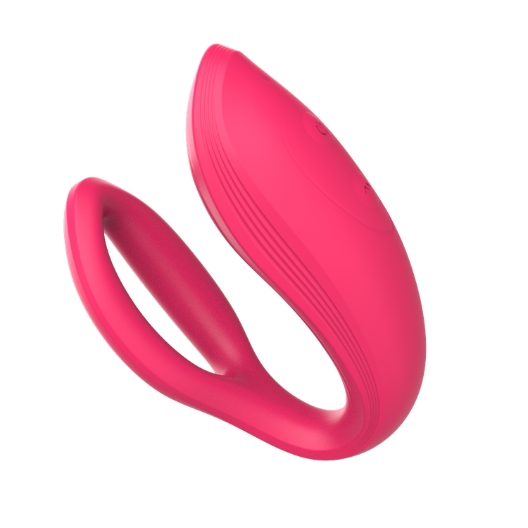 ויברטור זוגי ארגונומי עם שלט 'פור פליי'