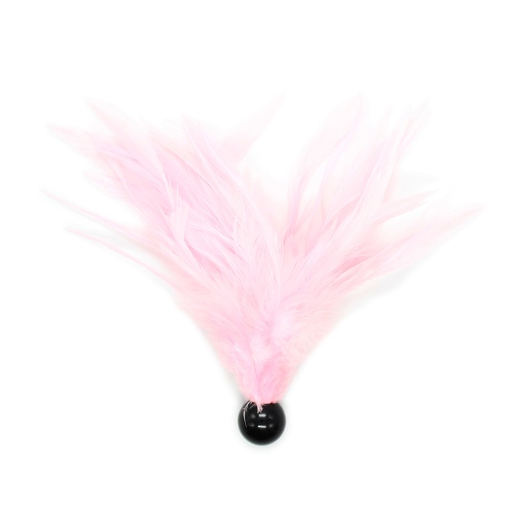 נוצות דגדוג עם ידית כדורית - ורוד בהיר