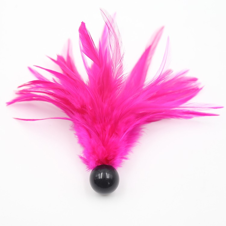 נוצות דגדוג עם ידית כדורית - ורוד פוקסיה