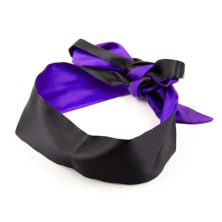 כיסוי עיניים מסטן דו צדדי שחור/סגול