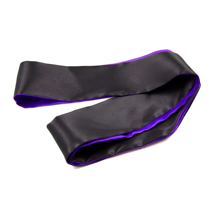 כיסוי עיניים מסטן דו צדדי שחור/סגול