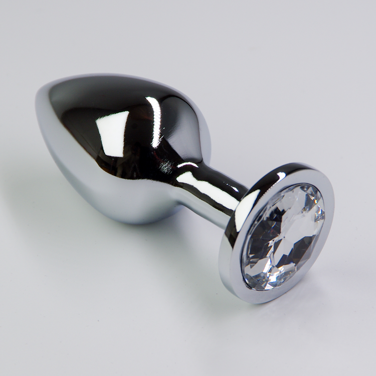 פלאג מתכת יהלום שקוף - קטן / 28 מ"מ