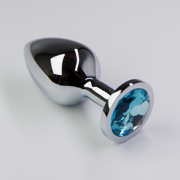 פלאג מתכת יהלום כחול אקווה - גדול / 41.5 מ"מ