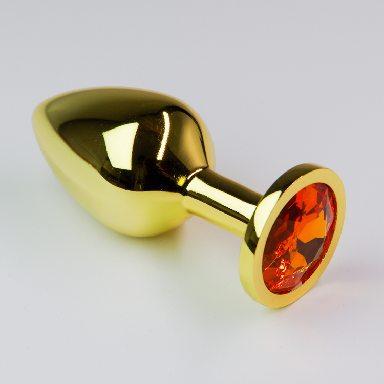 פלאג מתכת זהובה יהלום צהוב מוזהב - גדול / 41.5 מ"מ