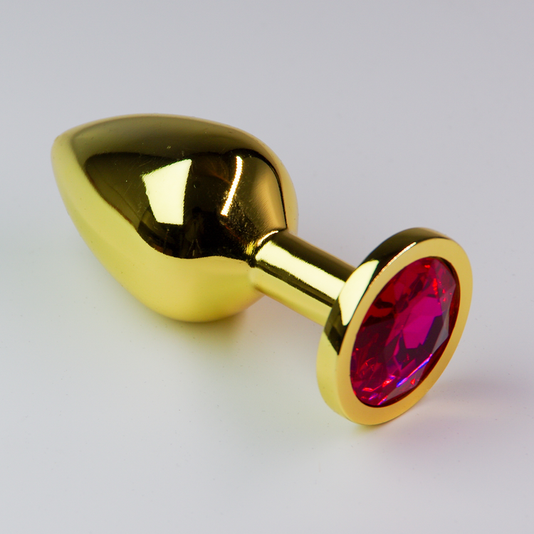 פלאג מתכת זהובה יהלום סגול ארגמן - גדול / 41.5 מ"מ