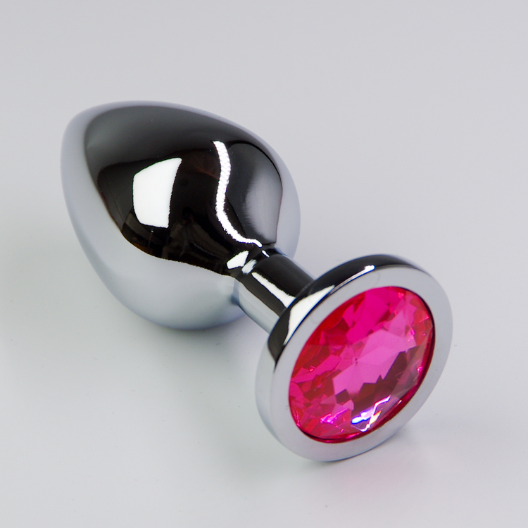 פלאג מתכת יהלום ורוד - בינוני / 35 מ"מ