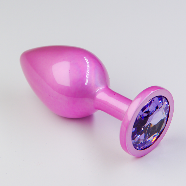 פלאג מתכת פנינה ורודה יהלום סגול לבנדר - בינוני / 35 מ"מ