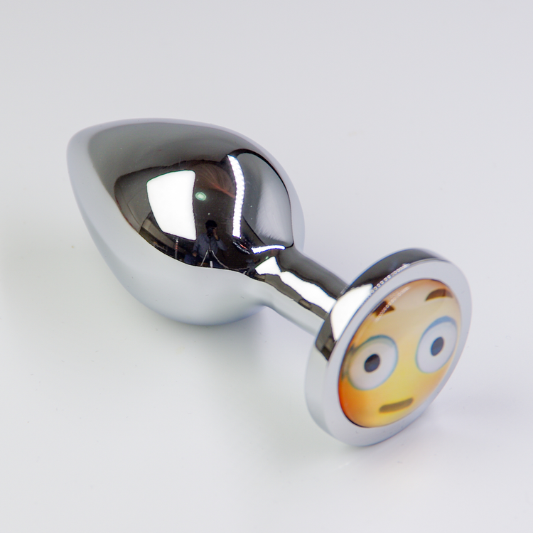 פלאג מתכת אימוג'י 'פרצוף מופתע' - קטן / 28 מ"מ