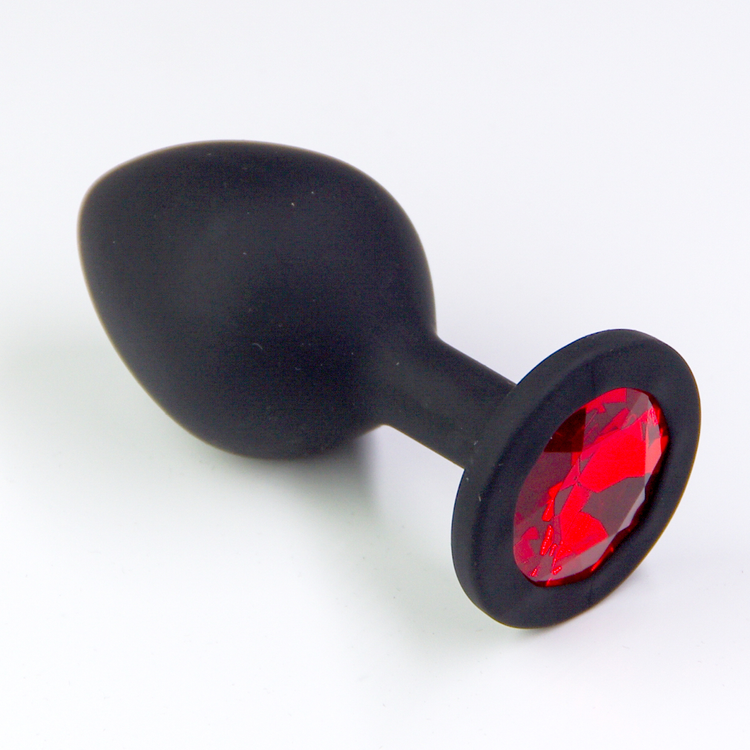 פלאג סיליקון שחור יהלום אדום - קטן / 29 מ"מ