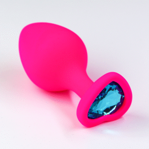 פלאג סיליקון ורוד יהלום לב כחול מים עמוקים - קטן / 29 מ"מ