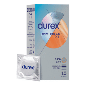 קונדומים XL INVISIBLE מעוצבים להעצמת הרגישות בטיחות והגנה. מידה גדולה יותר מקונדומי INVISIBLE