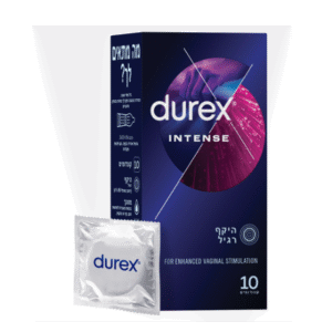 קונדומים Intense עם צלעות ונקודות בתוספת חומר סיכוך