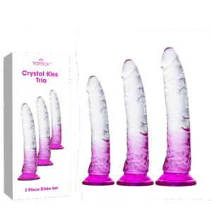 סט של 3 דילדואים קריסטל קיס טריו